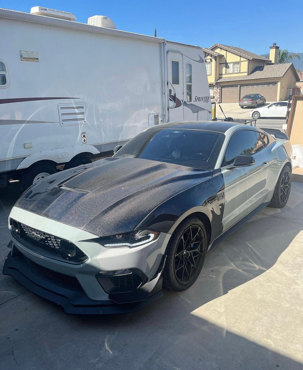 Anderson Composites 2018-2023 FORD MUSTANG TYPE-GR DOUBLE SIDED CARBON FIBER HOOD