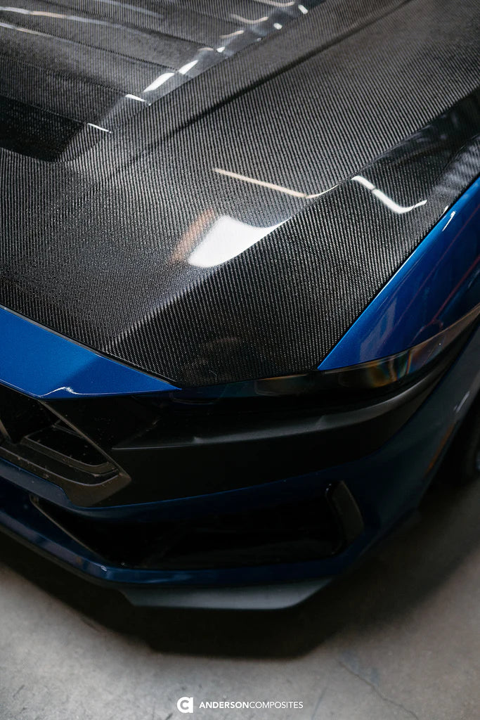 Anderson Composites 2024 FORD MUSTANG TYPE-GT5 DOUBLE-SIDED CARBON FIBER HOOD
