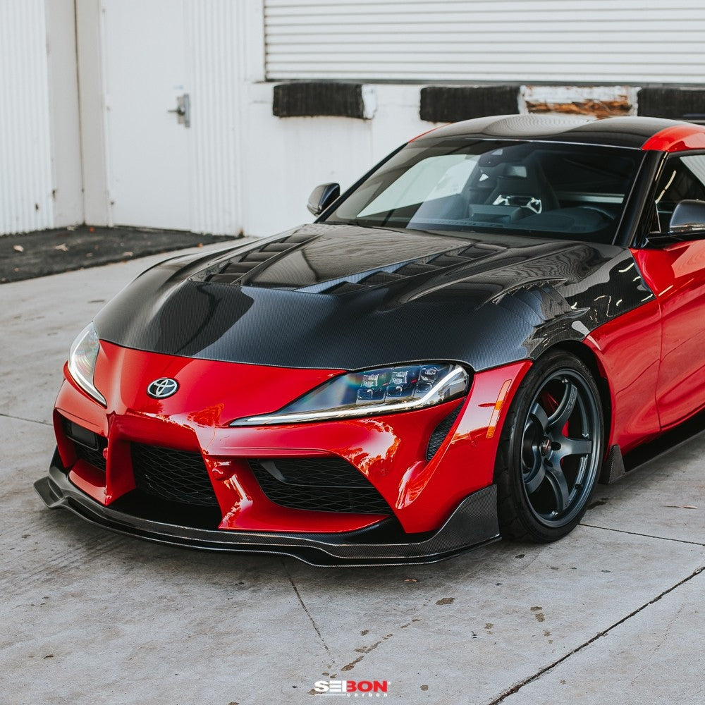 Seibon Carbon 2020-2023 TOYOTA GR SUPRA TV-STYLE DOUBLE-SIDED CARBON FIBER HOOD