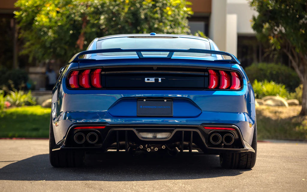 Anderson Composites 2018-2023 FORD MUSTANG TYPE-AR CARBON FIBER QUAD TIP REAR DIFFUSER