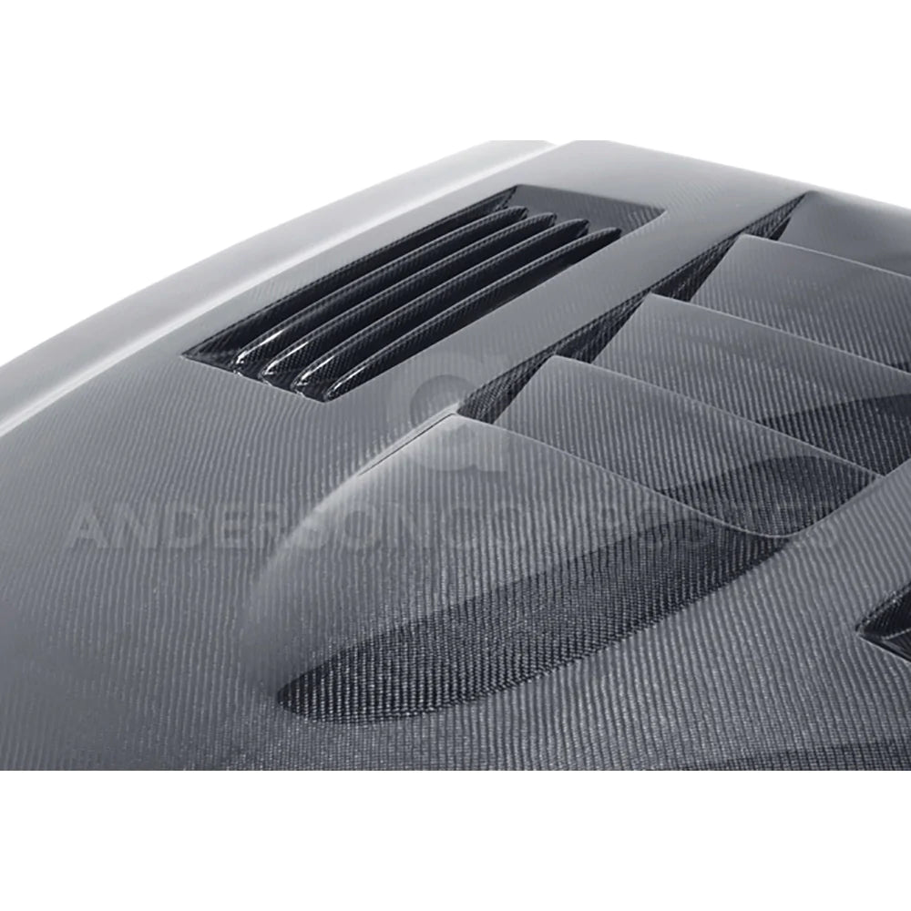 Anderson Composites 2010 - 2014 SHELBY GT500 AND 2013 - 2014 MUSTANG CARBON FIBER HEAT EXTRACTOR HOOD