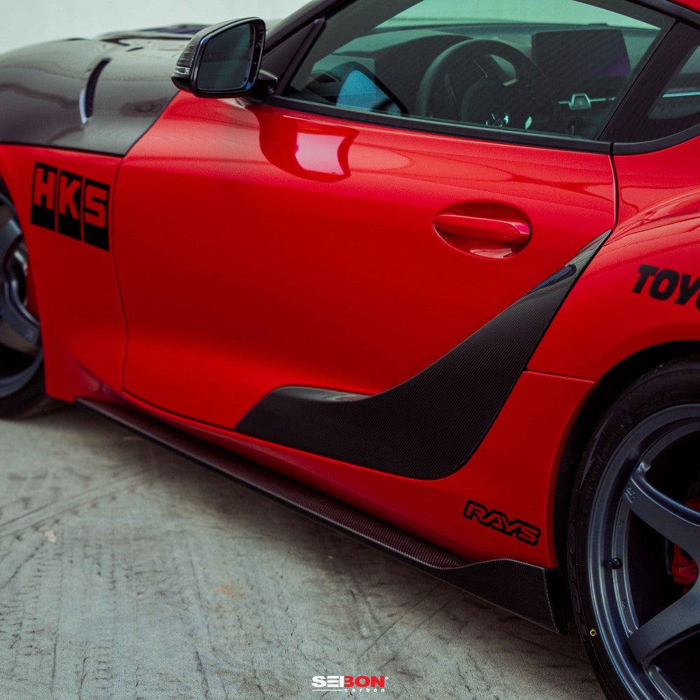 SEIBON CARBON 2020-2021 TOYOTA GR SUPRA OEM-STYLE CARBON FIBER SIDE SKIRTS