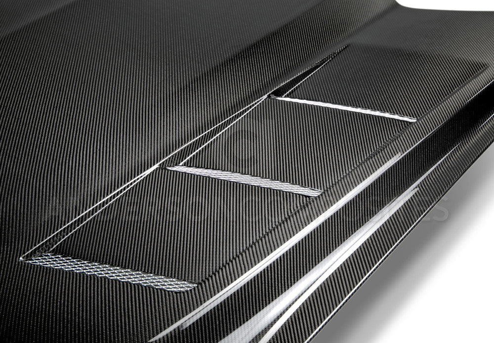 Anderson Composites 2015 - 2017 MUSTANG DOUBLE SIDED CARBON FIBER HEAT EXTRACTOR HOOD