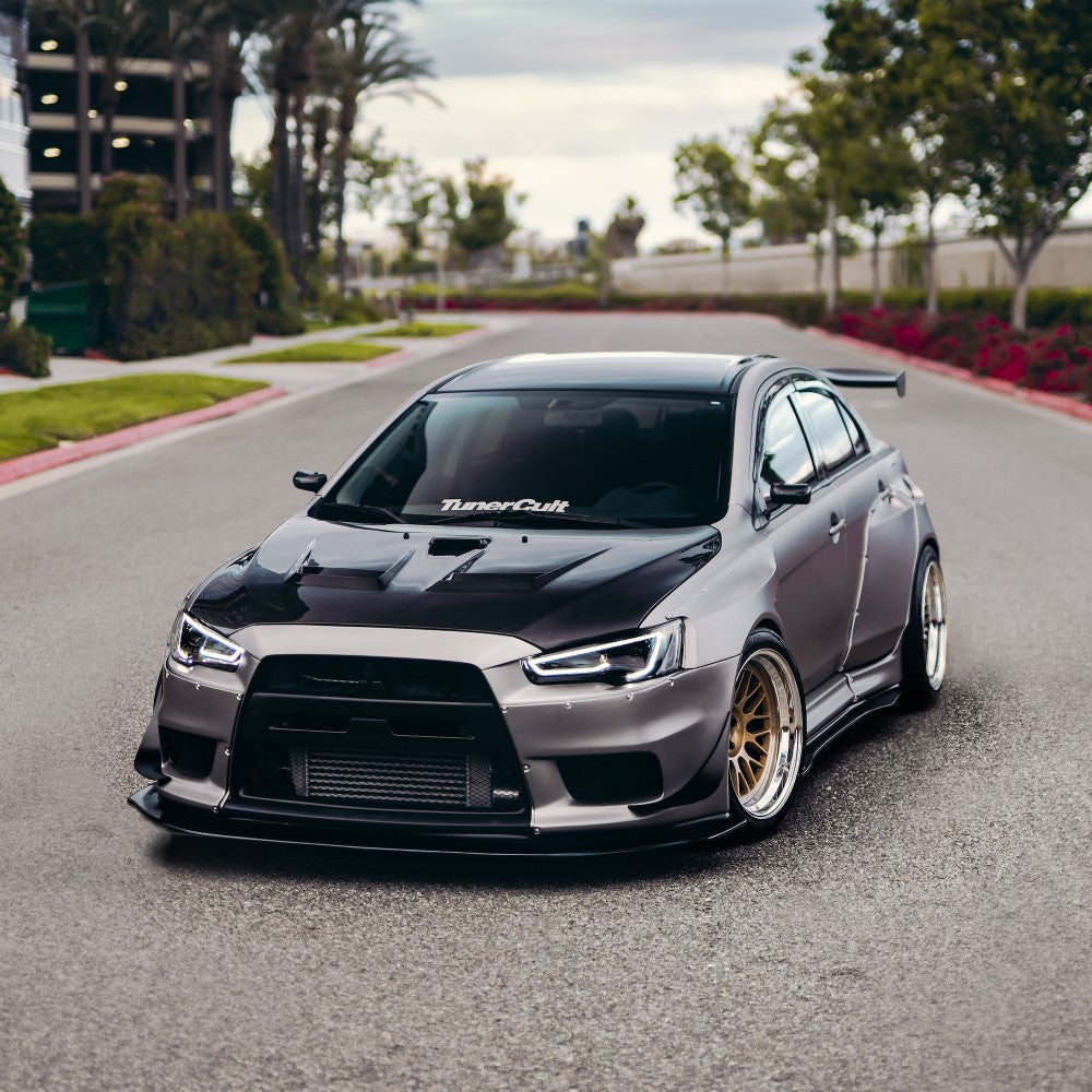 SEIBON CARBON 2008-2015 MITSUBISHI LANCER EVO X DV-STYLE CARBON FIBER HOOD