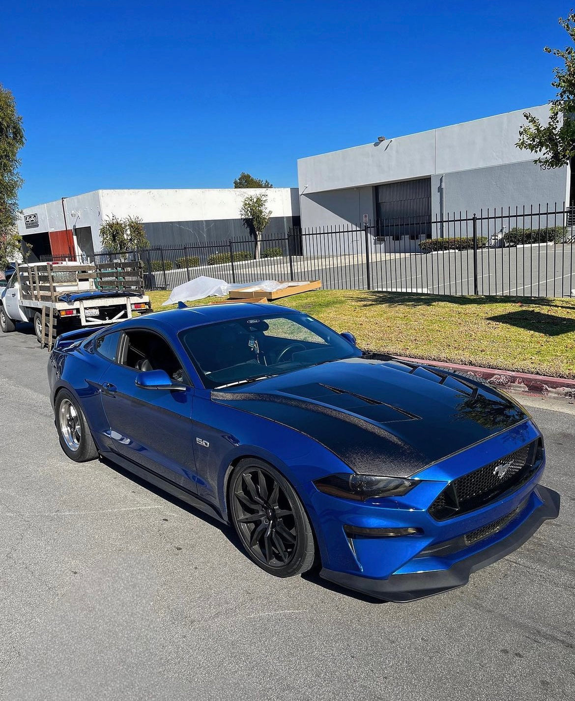 2018-2023 FORD MUSTANG TYPE-SA DOUBLE SIDED CARBON FIBER HEAT EXTRACTOR HOOD
