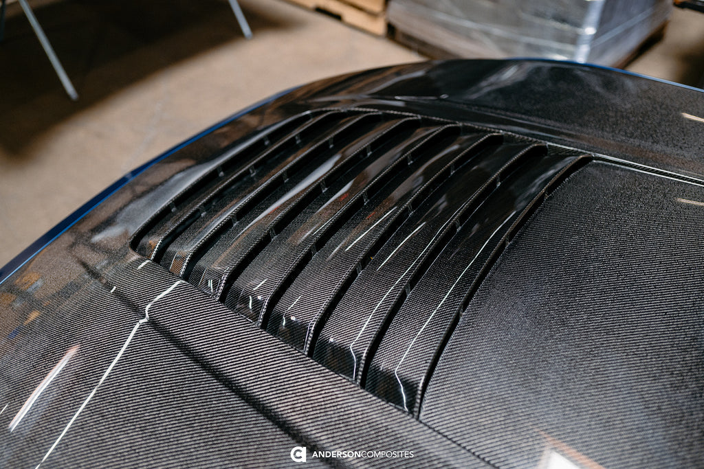Anderson Composites 2024 FORD MUSTANG TYPE-GT5 DOUBLE-SIDED CARBON FIBER HOOD