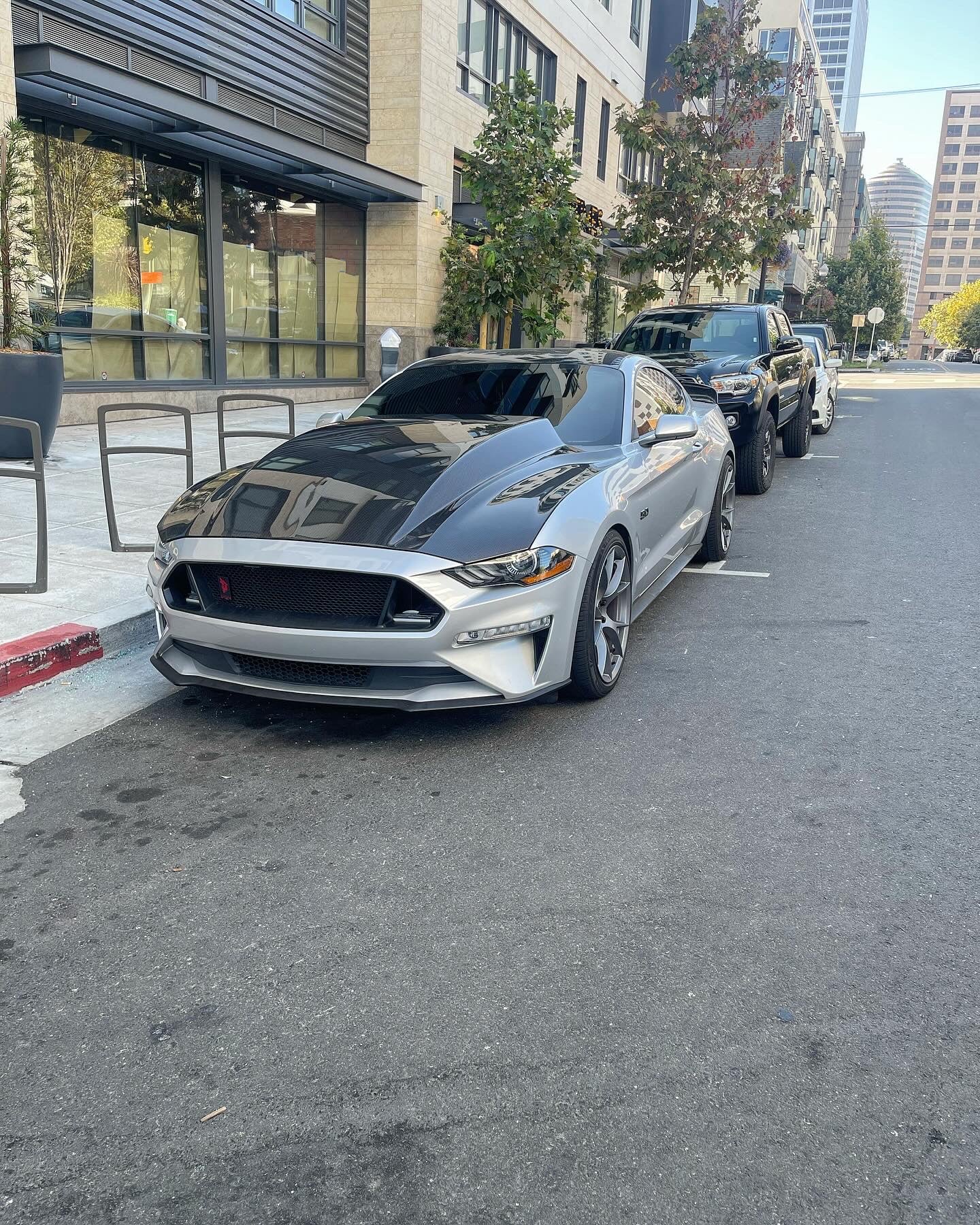 2018-2023 FORD MUSTANG DOUBLE SIDED TYPE-CJ CARBON FIBER COWL HOOD