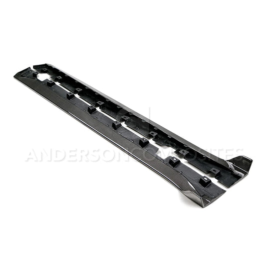Anderson Composites 2015 - 2020 MUSTANG SHELBY GT350 CARBON FIBER SIDE ROCKER PANEL SPLITTERS