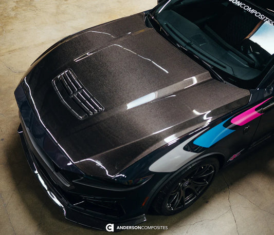 Anderson Composites 2024 FORD MUSTANG TYPE-OE DOUBLE SIDED CARBON FIBER HOOD