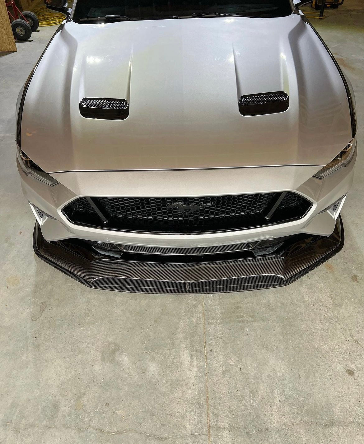 ANDERSON COMPOSITES 2018-2023 FORD MUSTANG TYPE-AR CARBON FIBER FRONT CHIN SPLITTER (PP1)