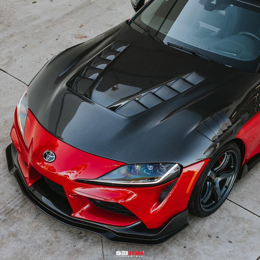 Seibon Carbon 2020-2023 TOYOTA GR SUPRA TV-STYLE DOUBLE-SIDED CARBON FIBER HOOD