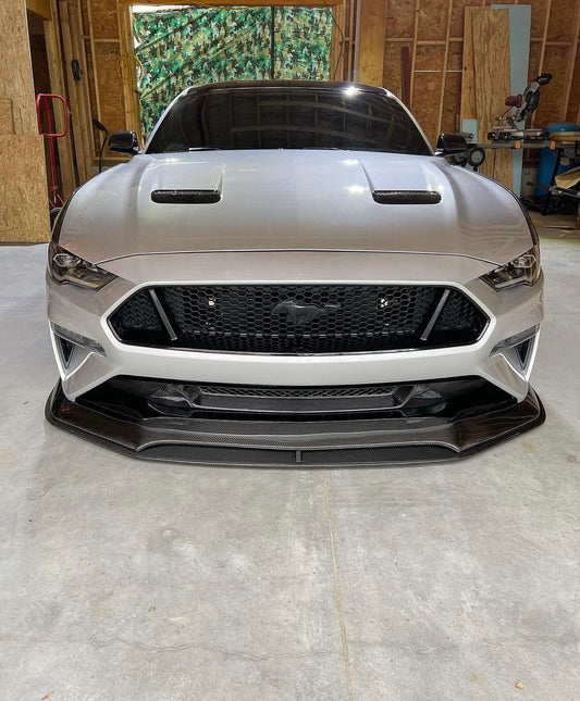 ANDERSON COMPOSITES 2018-2023 FORD MUSTANG TYPE-AR CARBON FIBER FRONT CHIN SPLITTER (PP1)