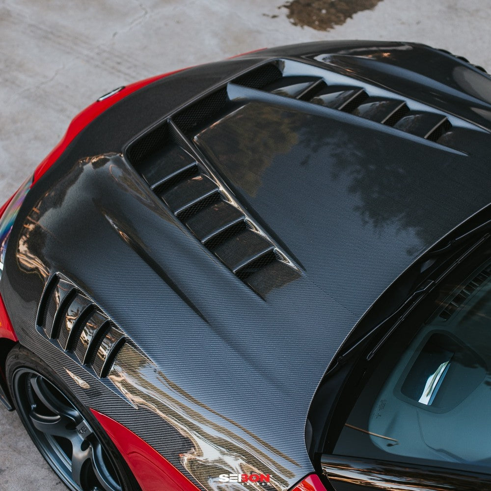 Seibon Carbon 2020-2023 TOYOTA GR SUPRA TV-STYLE DOUBLE-SIDED CARBON FIBER HOOD