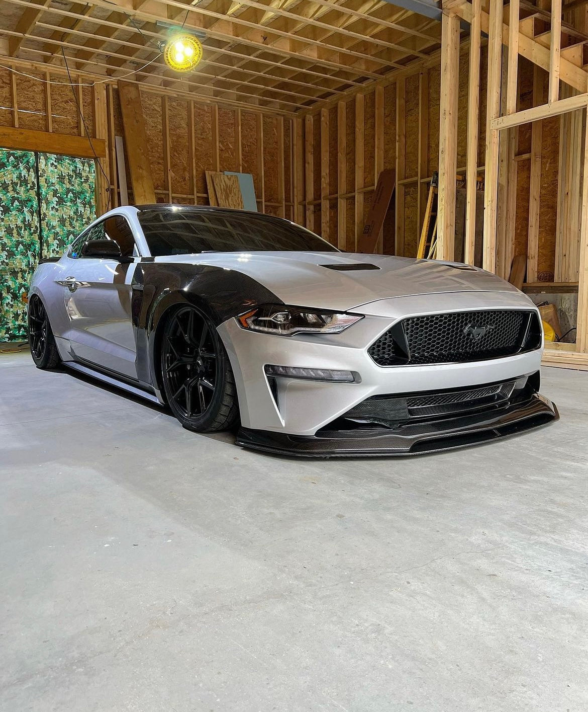 ANDERSON COMPOSITES 2018-2023 FORD MUSTANG TYPE-AR CARBON FIBER FRONT CHIN SPLITTER (PP1)
