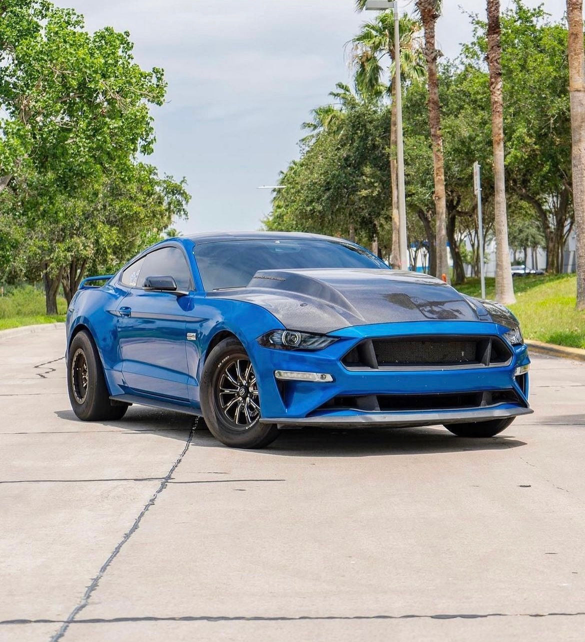 2018-2023 FORD MUSTANG DOUBLE SIDED TYPE-CJ CARBON FIBER COWL HOOD