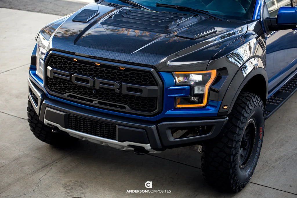 Anderson Composites 2017-2020 FORD RAPTOR TYPE-OE CARBON FIBER HOOD