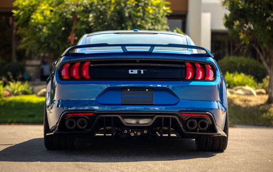Anderson Composites 2018-2023 FORD MUSTANG TYPE-AR CARBON FIBER QUAD TIP REAR DIFFUSER