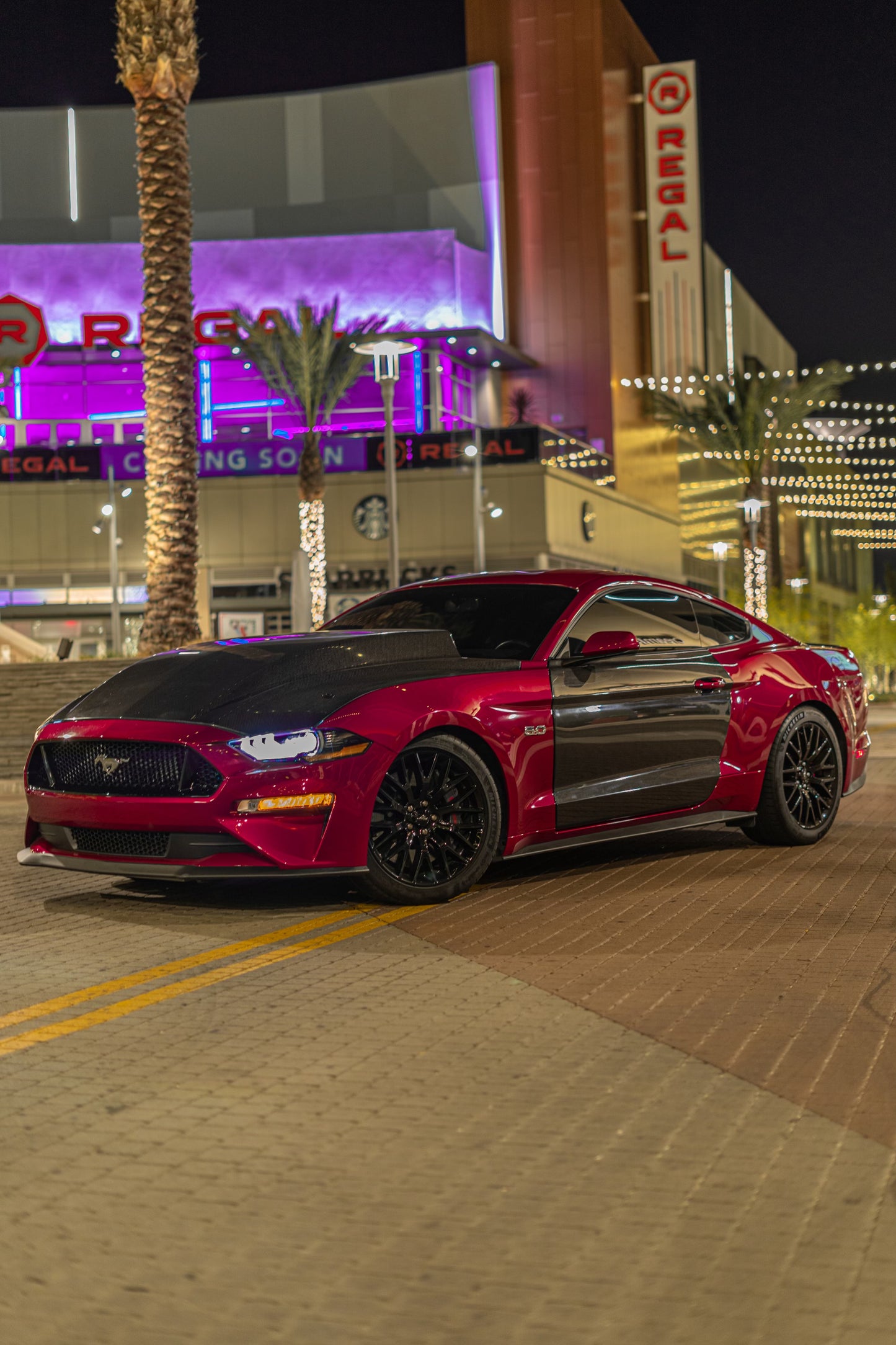 2018-2023 FORD MUSTANG DOUBLE SIDED TYPE-CJ CARBON FIBER COWL HOOD