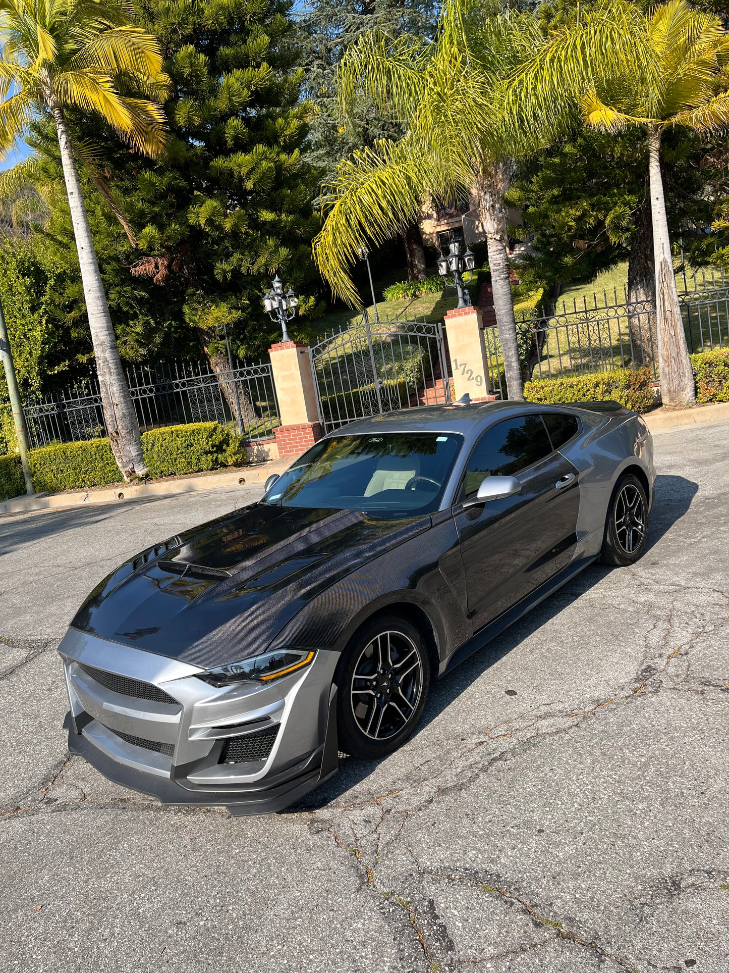 Anderson Composites 2018-2023 FORD MUSTANG RAM AIR DOUBLE SIDED CARBON FIBER HOOD