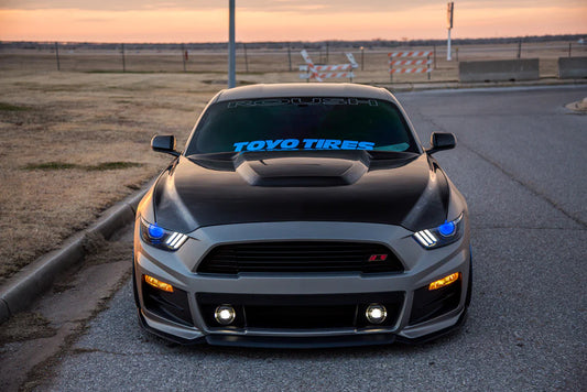 Anderson Composites 2015 - 2017 MUSTANG DOUBLE SIDED CARBON FIBER GT350 STYLE HOOD