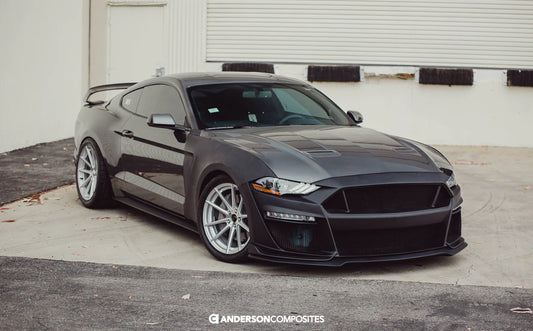 Anderson Composites 2018 - 2023 FORD MUSTANG TYPE-ST (GT500 STYLE) FIBERGLASS FRONT BUMPER WITH FIBERGLASS GRILLE/FRONT LIP