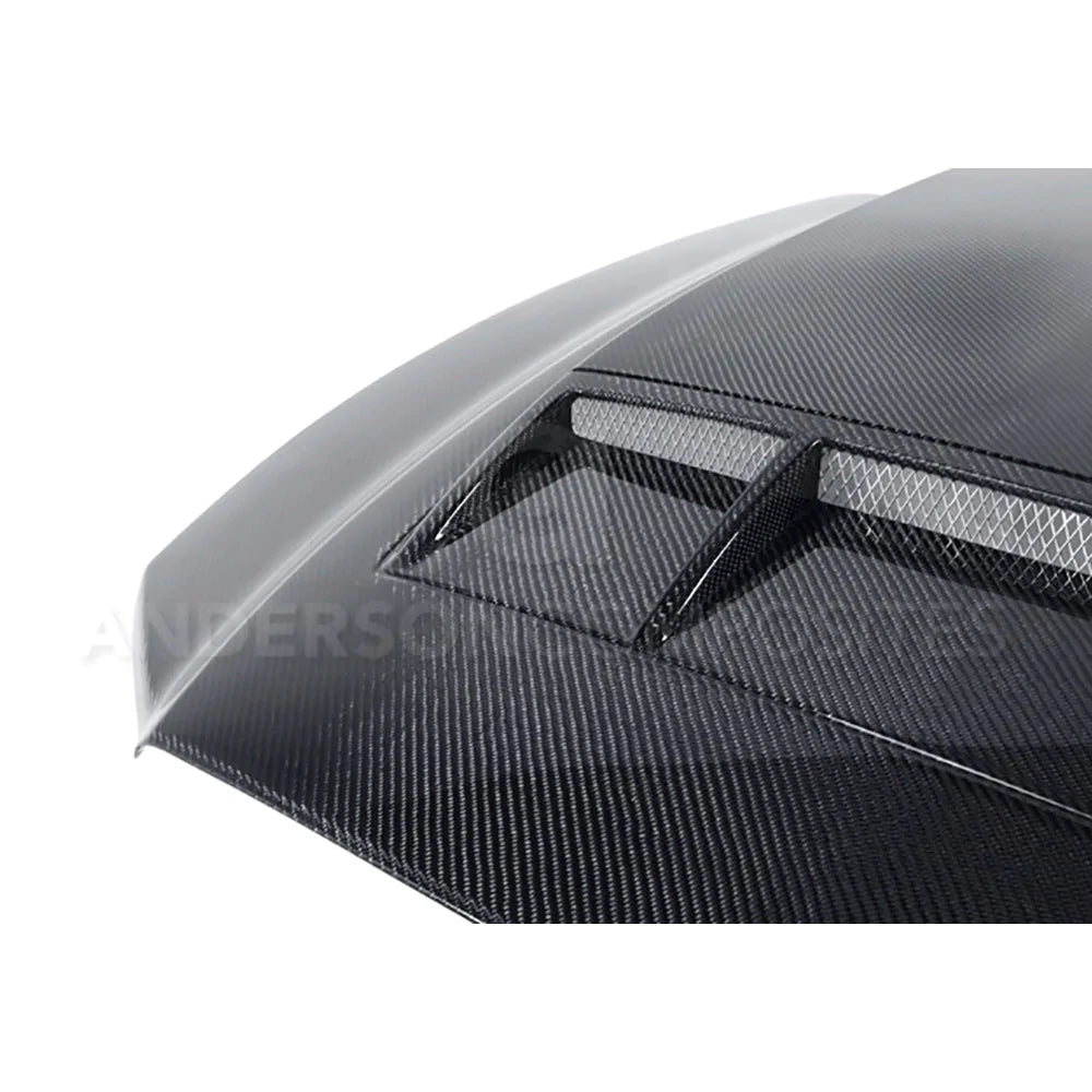 Anderson Composites 2010-2014 SHELBY GT500 & 2013-2014 MUSTANG CARBON FIBER RAM AIR COWL HOOD