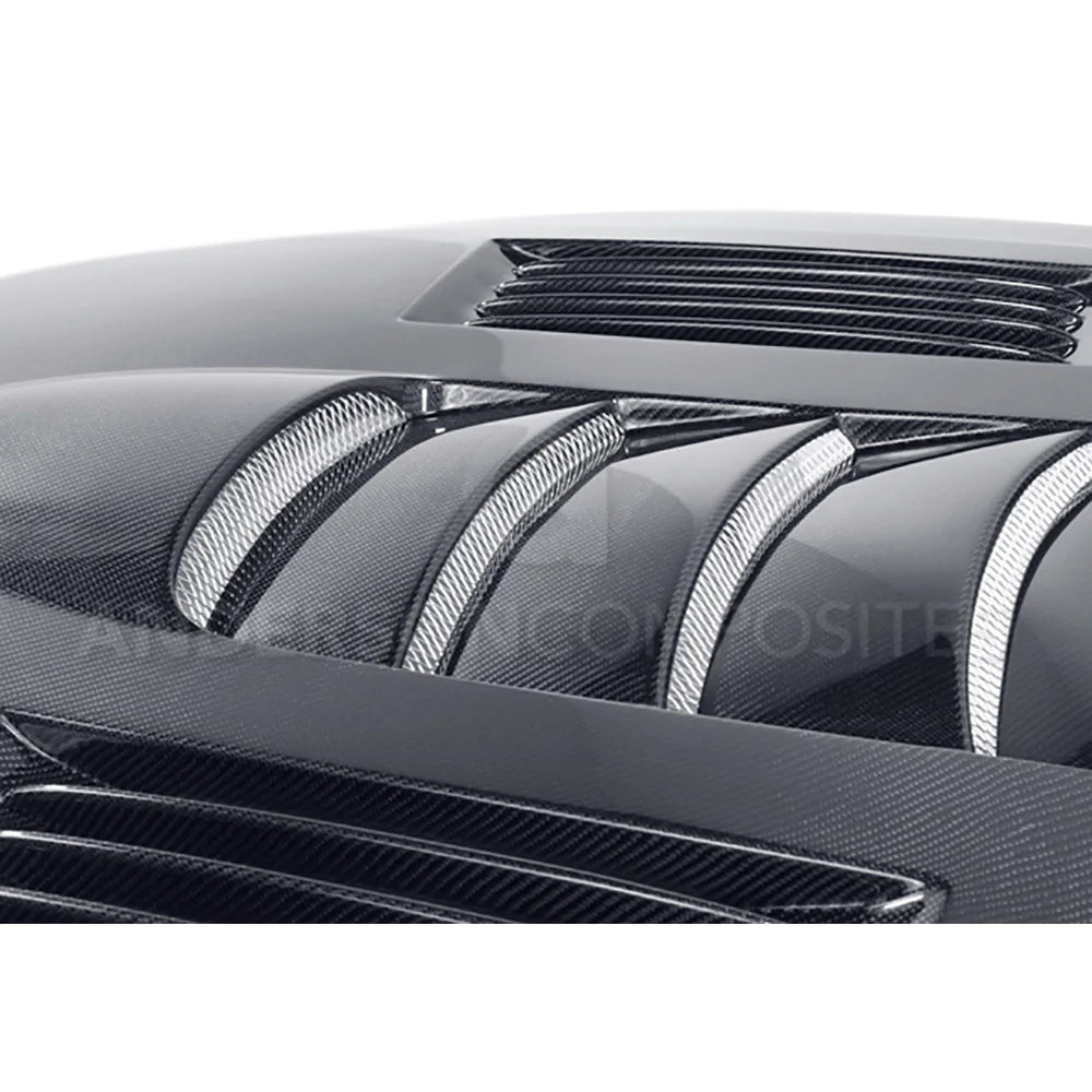 Anderson Composites 2010 - 2014 SHELBY GT500 AND 2013 - 2014 MUSTANG CARBON FIBER HEAT EXTRACTOR HOOD