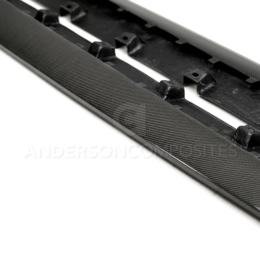 Anderson Composites 2015 - 2023 MUSTANG GT350 STYLE CARBON FIBER SIDE ROCKER PANEL SPLITTERS (PAIR)