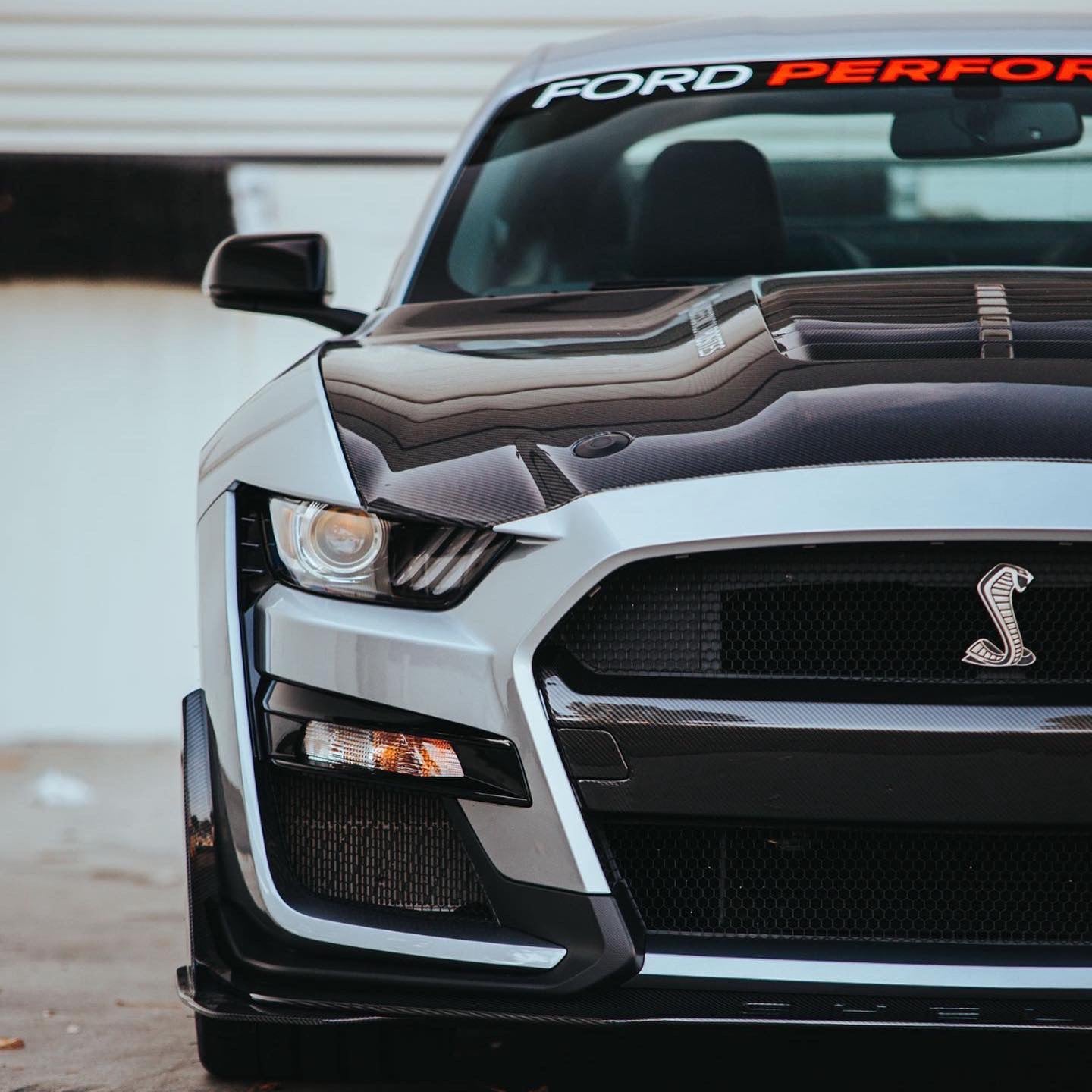 2020 - 2022 MUSTANG SHELBY GT500 DOUBLE SIDED CARBON FIBER HOOD