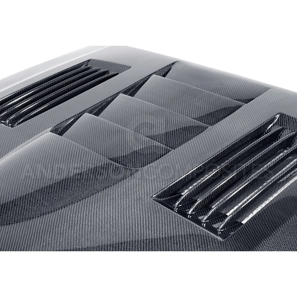Anderson Composites 2010 - 2014 SHELBY GT500 AND 2013 - 2014 MUSTANG CARBON FIBER HEAT EXTRACTOR HOOD