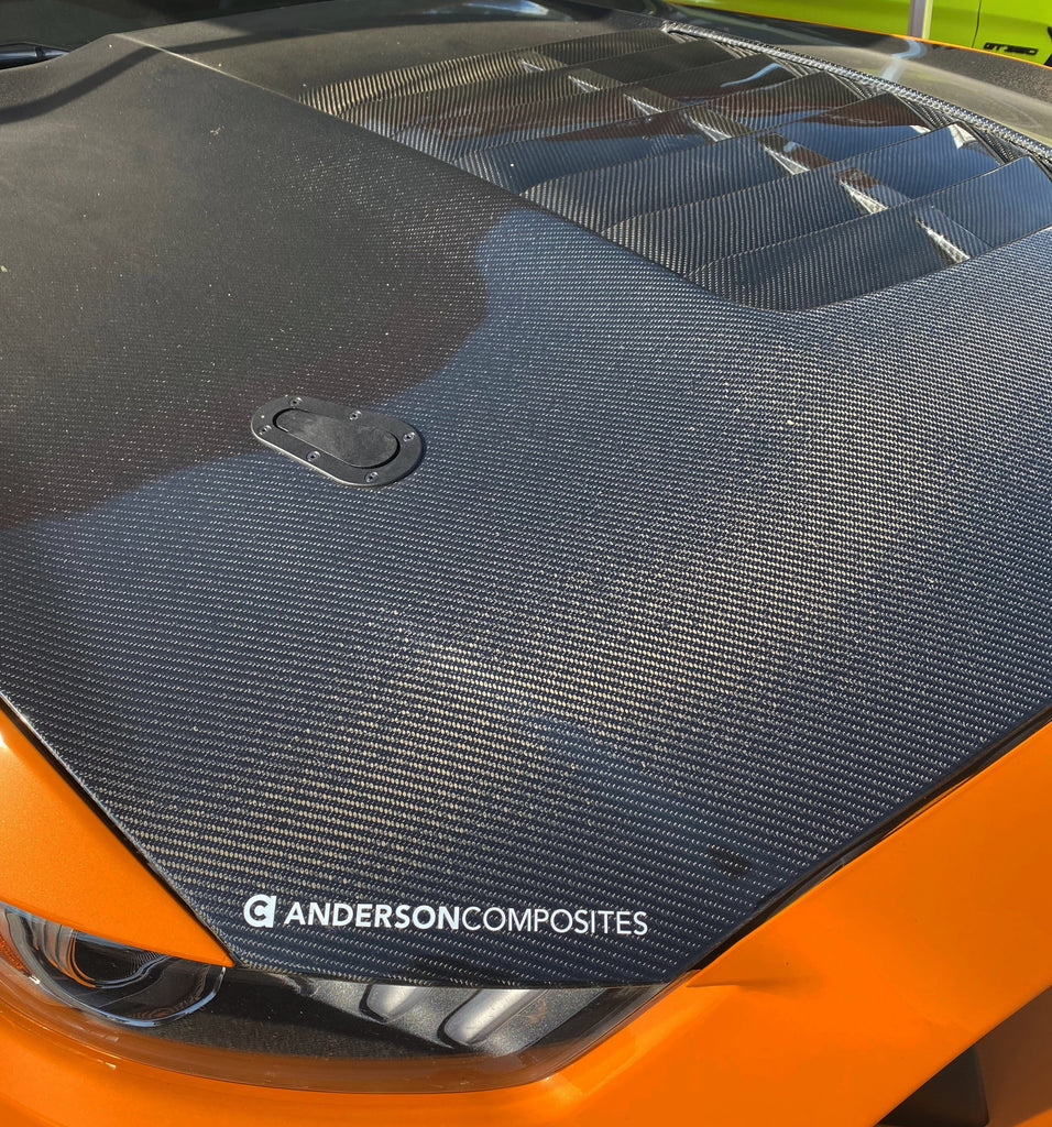 Anderson Composites 2015 - 2020 MUSTANG SHELBY GT350 TYPE-GT5 DOUBLE SIDED CARBON FIBER HOOD