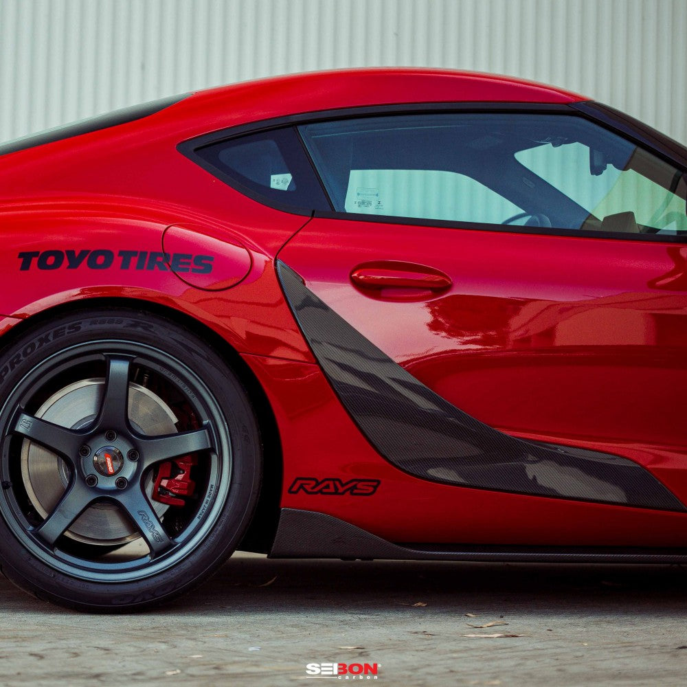 SEIBON CARBON 2020-2021 TOYOTA GR SUPRA OEM-STYLE CARBON FIBER SIDE SKIRTS