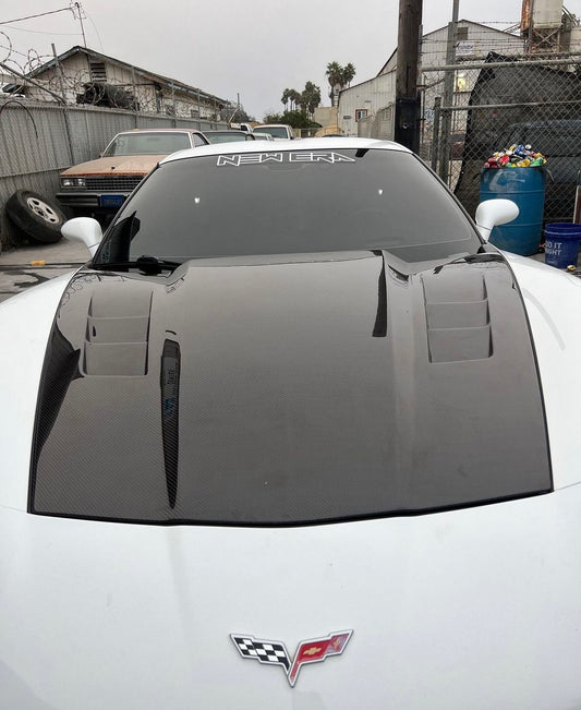 Anderson Composites 2005-2013 CORVETTE C6 TYPE-TS CARBON FIBER HEAT EXTRACTION HOOD