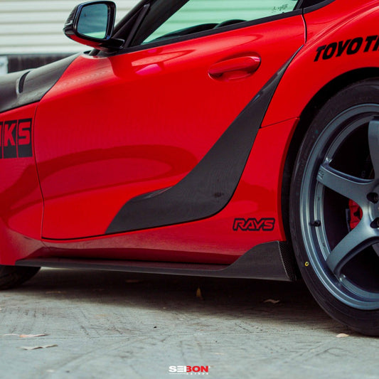 SEIBON CARBON 2020-2021 TOYOTA GR SUPRA OEM-STYLE CARBON FIBER SIDE SKIRTS