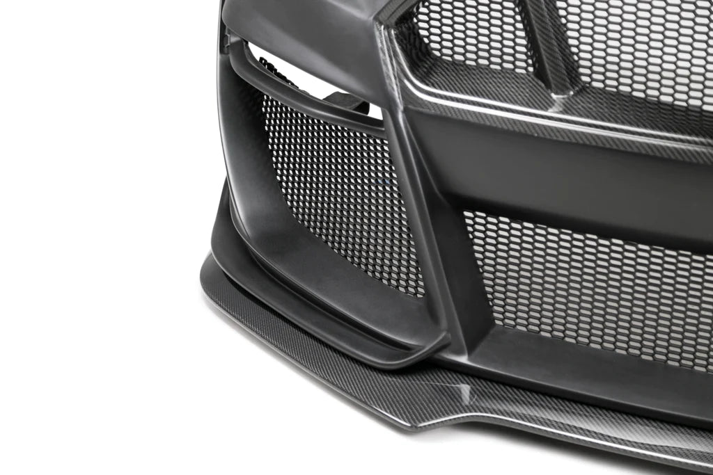 Anderson Composites 2018-2023 FORD MUSTANG TYPE-ST (GT500 STYLE) FIBERGLASS FRONT BUMPER WITH CARBON FIBER GRILLE/FRONT LIP