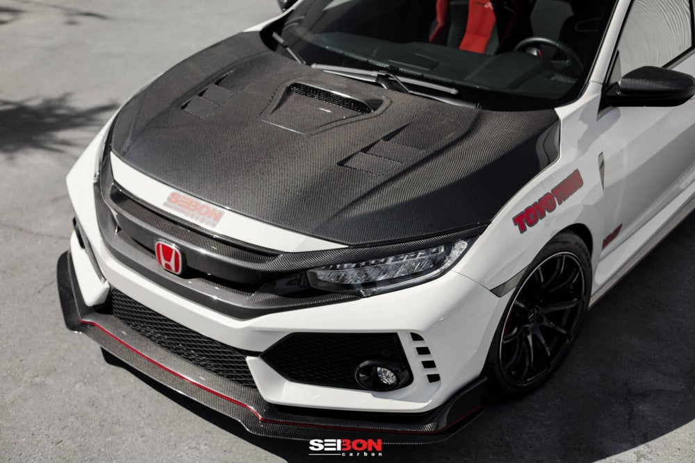 SEIBON CARBON 2017-2021 HONDA CIVIC TYPE R  TS-STYLE CARBON FIBER HOOD