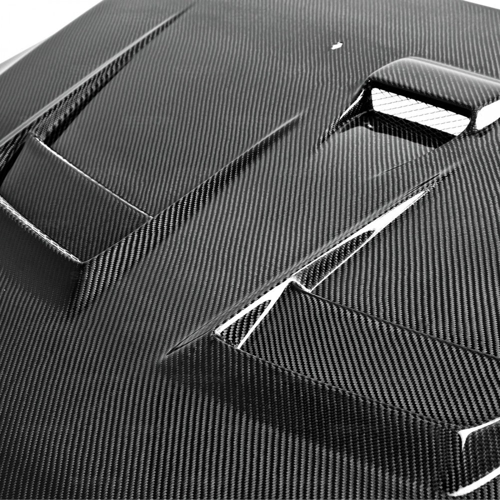 SEIBON CARBON 2008-2015 MITSUBISHI LANCER EVO X DV-STYLE CARBON FIBER HOOD