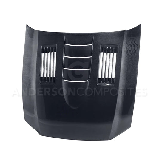 Anderson Composites 2010 - 2014 SHELBY GT500 AND 2013 - 2014 MUSTANG CARBON FIBER HEAT EXTRACTOR HOOD