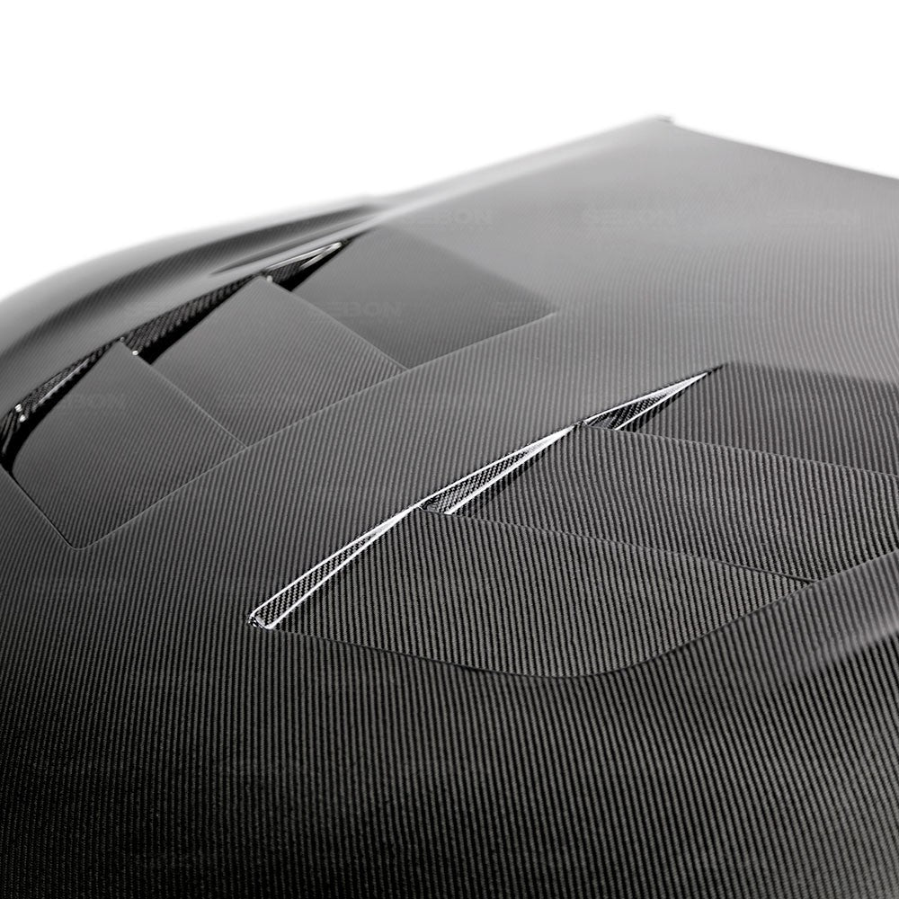 SEIBON CARBON 2020-2023 TOYOTA GR SUPRA TSII-STYLE DOUBLE-SIDED CARBON FIBER HOOD