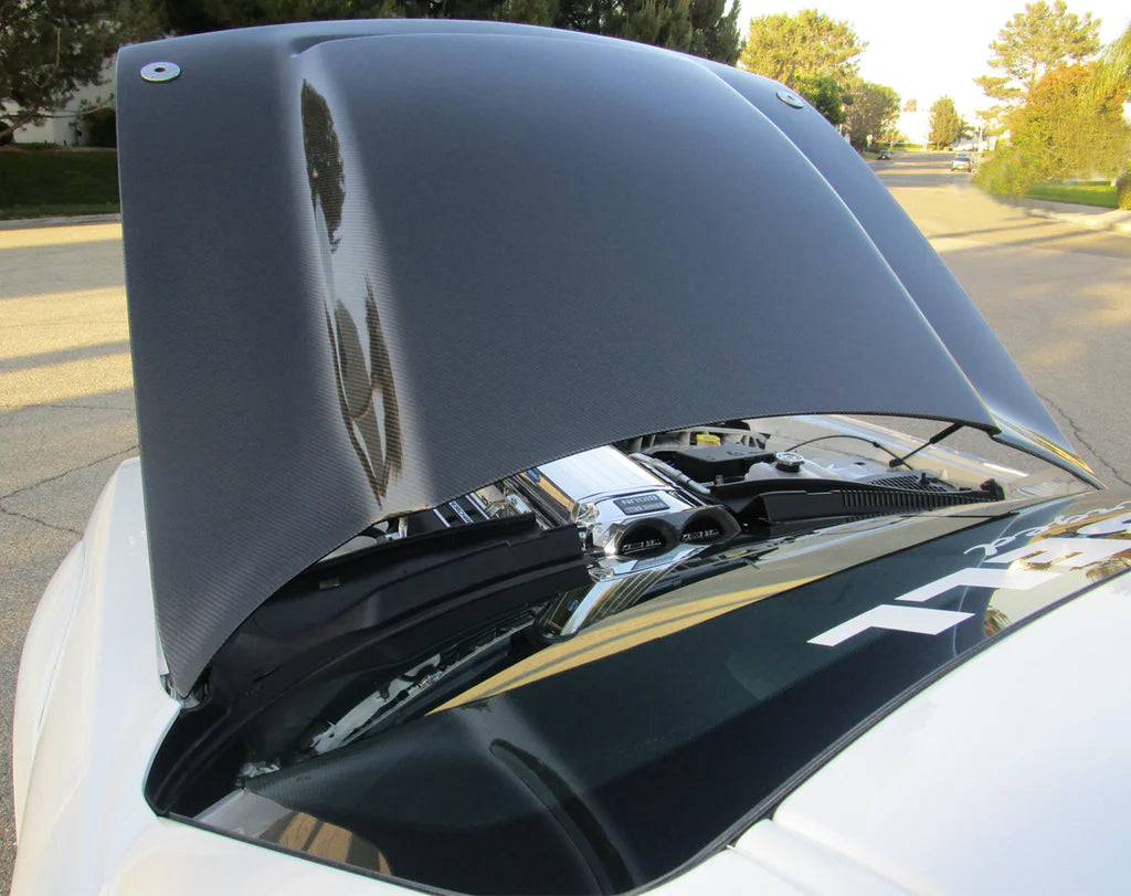 ANDERSON COMPOSITES 2018-2023 DODGE CHALLENGER DEMON COWL-STYLE CARBON FIBER HOOD
