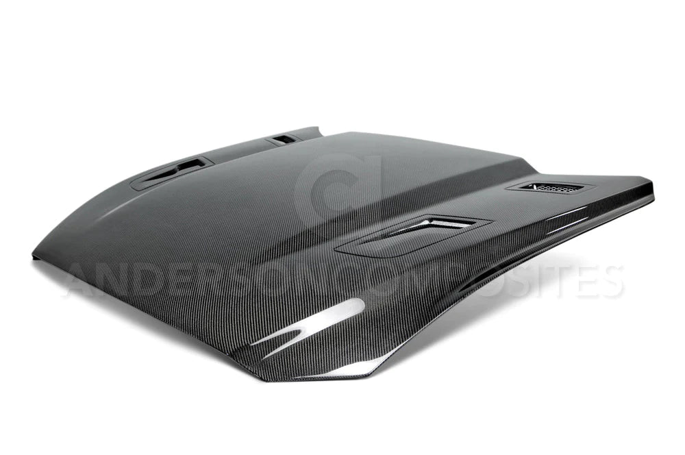 Anderson Composites 2015-2017 MUSTANG TYPE-GTH DOUBLE SIDED CARBON FIBER HOOD
