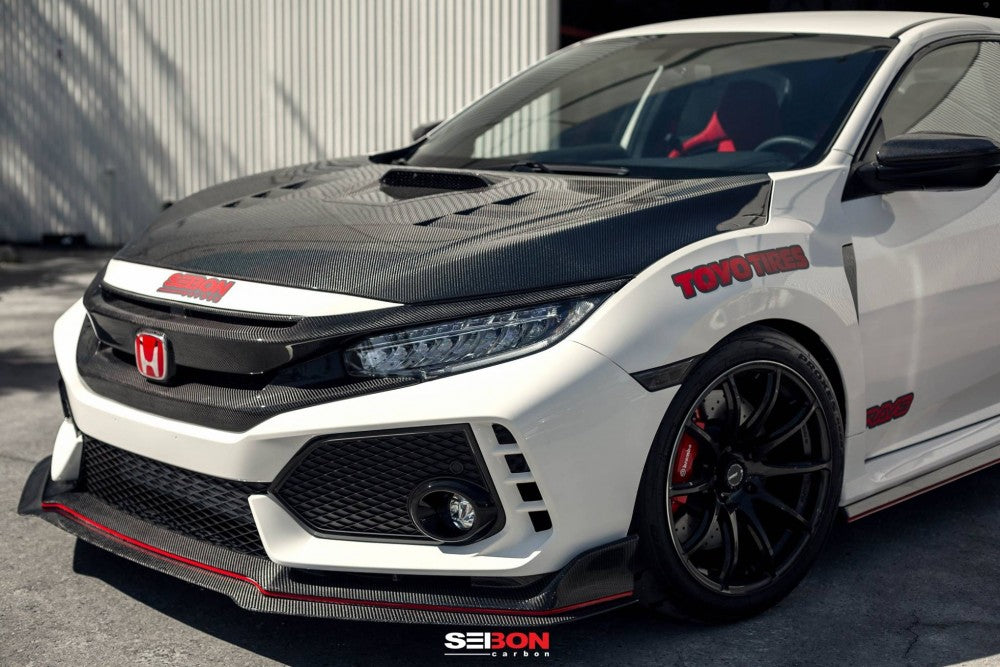 SEIBON CARBON 2017-2021 HONDA CIVIC TYPE R  TS-STYLE CARBON FIBER HOOD
