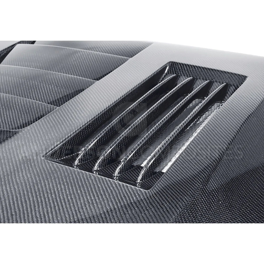 Anderson Composites 2010 - 2014 SHELBY GT500 AND 2013 - 2014 MUSTANG CARBON FIBER HEAT EXTRACTOR HOOD
