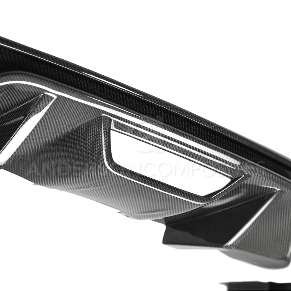 Anderson Composites 2018-2023 FORD MUSTANG TYPE-OE CARBON FIBER QUAD TIP REAR DIFFUSER