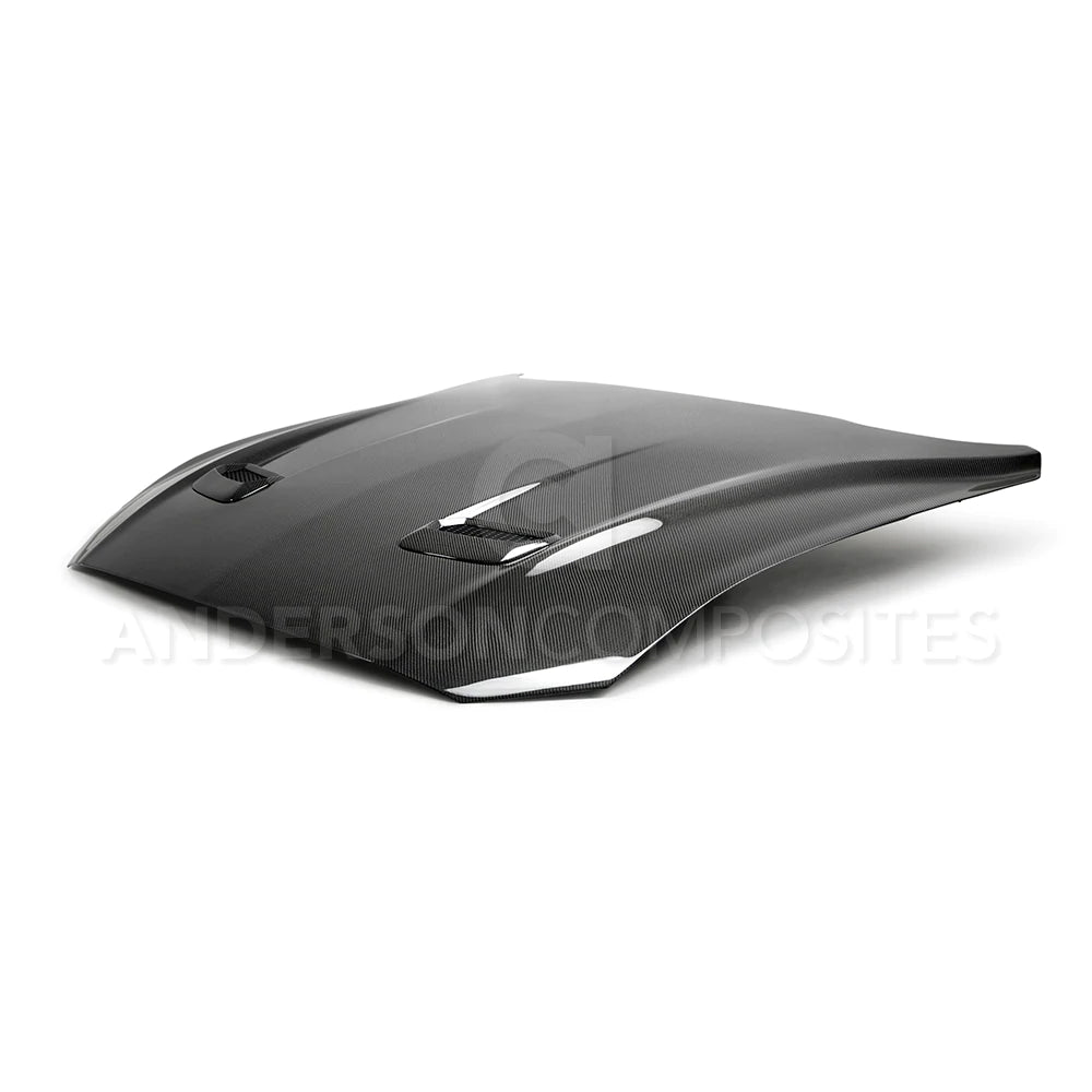 2018-2023 FORD MUSTANG TYPE-OE DOUBLE SIDED CARBON FIBER HOOD