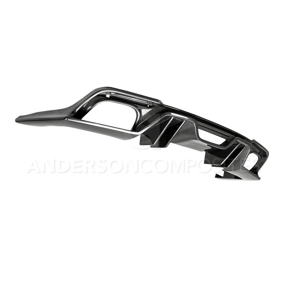 Anderson Composites 2018-2023 FORD MUSTANG TYPE-AR CARBON FIBER QUAD TIP REAR DIFFUSER