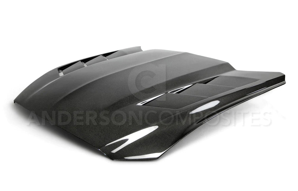 Anderson Composites 2015 - 2017 MUSTANG DOUBLE SIDED CARBON FIBER HEAT EXTRACTOR HOOD