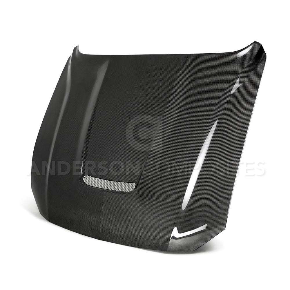 Anderson Composites 2018-2023 FORD MUSTANG TYPE-GR DOUBLE SIDED CARBON FIBER HOOD