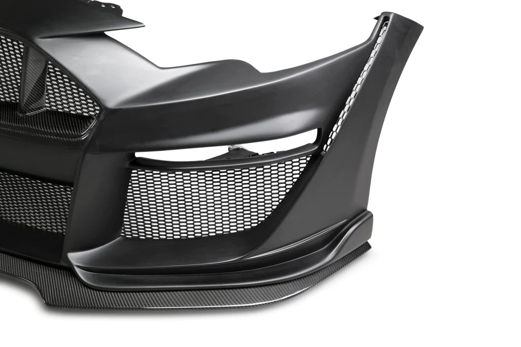 Anderson Composites 2018-2023 FORD MUSTANG TYPE-ST (GT500 STYLE) FIBERGLASS FRONT BUMPER WITH CARBON FIBER GRILLE/FRONT LIP