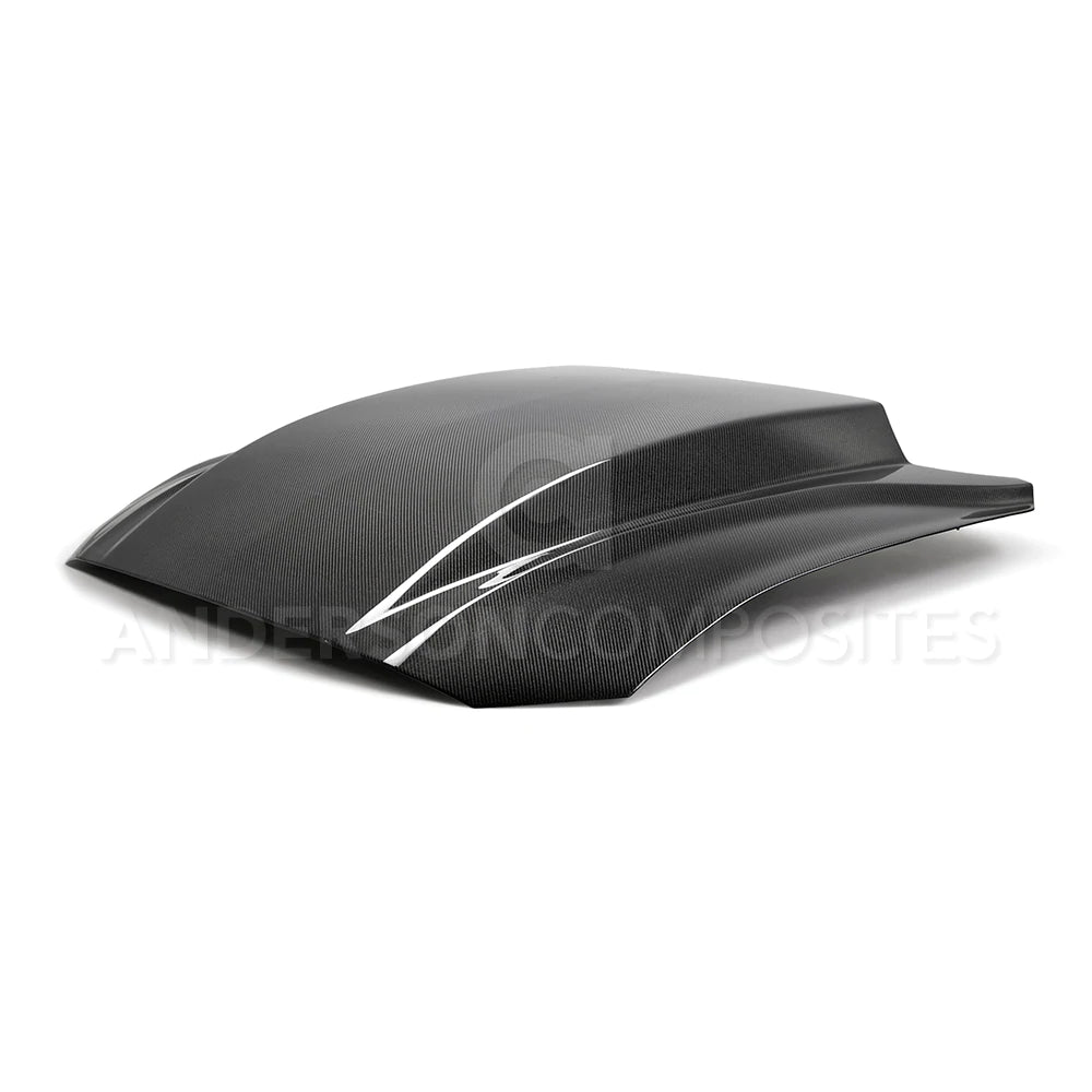 2018-2023 FORD MUSTANG DOUBLE SIDED TYPE-CJ CARBON FIBER COWL HOOD